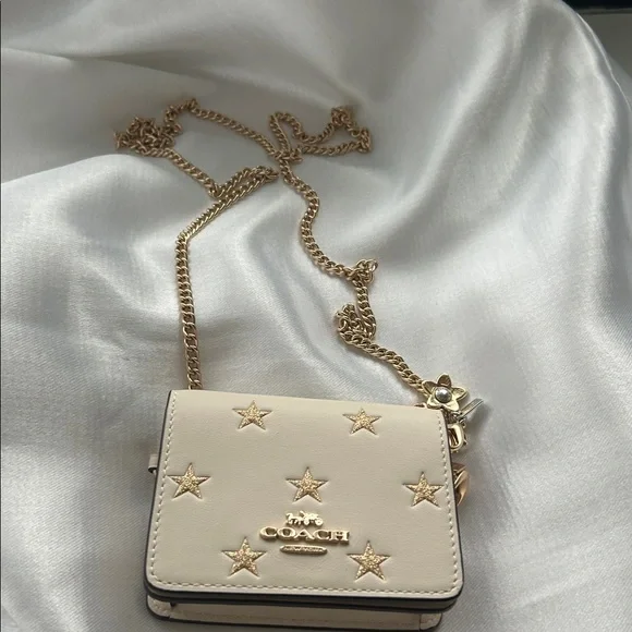 Coach Boxed Mini Wallet On A Chain With Star Print - Picture 3 of 8